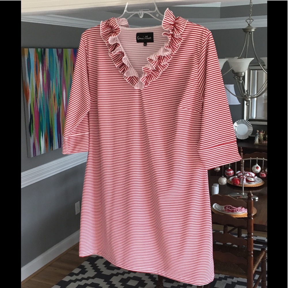 Erma’s Closet Ruffle Collar Dress